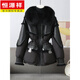 Hengyuanxiang fox fur collar fur coat for women 2026 winter new fashion slimming rabbit fur one-piece down jacket and goose down coat brown S (85-110Jin Jin equals 0.5 kg)