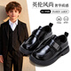 Fuluomi boys leather shoes 26 spring British style campus performance single shoes primary school students soft sole non-slip children's shoes black 38