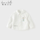 DAVE&BELLA 2026 Spring New Boys' Shirts Pure Cotton Children's White Shirts Fashionable Boys' Tops Children's Bottoming Shirts White Ready in Stock 110 cm (Recommended Height 100-110cm)