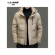 LILANZ, новинка зимы 90, мужской пуховик с капюшоном и утиным пухом, утепленный и теплый, деловой, однотонный, простой и универсальный тренд, черный 14XL (190)