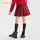 BALABALA Shopping mall same style BALABALA children's clothing girls New Year's short skirt 2026 spring new style pleated skirt versatile and trendy red tone 00466 140