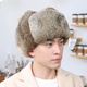 Pupan middle-aged and elderly rabbit fur hat men's winter real fur straw hat thickened Northeast Lei Feng hat outdoor warm ear protection cotton hat black M (56-58cm)