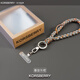 KORSBERRY hand-woven four-strand lanyard anti-lost wrist rope key pendant dusk gray orange
