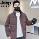 JEEP Jeep International Brand Cotton Clothes Men's 2025 Winter New High-End Stand-up Collar Casual Thickened Warm Cotton Clothes Jacket T6863# Purple XL Recommended 80-100Jin Jin equals 0.5 kg