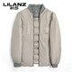 利郎（LILANZ）鹅绒羽绒服男士连帽中长款商务休闲冬季新款加厚爸爸冬装外套 灰绿 M 170
