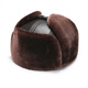 Zhuomuniao genuine leather Lei Feng hat for men, middle-aged and elderly dads to keep the old man warm from the cold Northeast old man hat grandpa cotton winter brown cowhide 2XL (59-60)