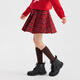BALABALA Shopping mall same style BALABALA children's clothing girls New Year's short skirt 2026 spring new style pleated skirt versatile and trendy red tone 00466 140