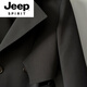 JEEP SPIRIT autumn new windbreaker jacket men's double row British style coat young and middle-aged business loose casual men's black L
