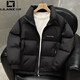 利郎（LILANZ）温暖轻薄款羽绒服男冬季2025新款痞帅立领防寒服黑金发热冬装外套 灰色 3XL