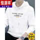 Hengyuanxiang sweatshirt men's autumn and winter new trendy casual long-sleeved tops men's velvet thickened warm loose men's tops Q141 Carbon Gray - Velvet M Recommendation 90-115Jin Jin equals 0.5 kg