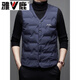 Yalu New Winter Down Vest Men's Large Size Warm Vest Middle-aged and Elderly Wear Lightweight Vest Jacket Inner Liner Black M 90-105Jin Jin is equal to 0.5 kg