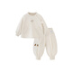 Minibala (minibala) boys and girls suit baby anti-pilling and anti-deformation cute long-sleeved trousers two-piece set 2026 spring light khaki 50311 80
