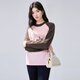 Qiushui Yiren Contrast Color Raglan Sleeve Embroidered Pullover Sweater 2025 Winter New Women's Versatile Round Neck Sweater Flesh Pink S