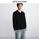 PEACEBIRD Men's Wear Shopping Mall Same Style Trendy Knitwear Fake Two-Piece Collar Sweater Men's B1EBG1220 Black 1 M