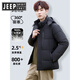 JEEP SPIRIT吉普2025年正品羽绒服男短款中青年冬季保暖款可脱帽白鸭绒外套男 黑色 M 【建议100-110斤】