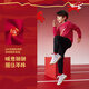 NIKE3BRAND Nike boys and girls red New Year's greetings 2-piece set winter children's velvet warm suit