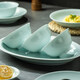 Tuojin Jingdezhen high temperature shadow celadon dishes and spoons free combination rice bowl noodle bowl round plate household tableware gift porcelain 8.5 inch soup bowl 1 piece