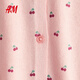 H&M 2026 new spring children's clothing children's and girls' fine knitted printed cardigan 1317621 light pink/cherry 110 110/56 (2-4Y)