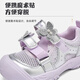 BALABALA children's shoes children's sports shoes girls 2026 new spring and autumn sweet butterfly breathable outdoor shoes gray purple tone 00327 26 (foot length 16cm)