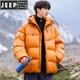 JEEP SPIRIT New 90 White Duck Down High-Filled Down Jacket Men's Winter Extremely Cold Thickened Hooded Bread Jacket Trend Orange L