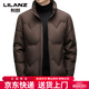 LILANZ Зимний повседневный пуховик Мужская утолщенная теплая куртка с воротником-стойкой Деловая мужская свободная короткая зимняя куртка на утином пуху Черная M 170/92A