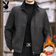 Playboy high-end down jacket men's autumn and winter new fashion suede jacket men's middle-aged warm 90 duck down jacket matt gray 4XL 195 size recommended weight 180Jin Jin equals 0.5kg -200Jin Jin equals 0.5kg