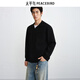 PEACEBIRD Men's Wear Shopping Mall Same Style Trendy Knitwear Fake Two-Piece Collar Sweater Men's B1EBG1220 Black 1 M