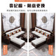 Fansenrong 2026 new solid wood sofa new Chinese style golden sandalwood combination modern winter and summer dual-use small and medium-sized storage sofa 1+2+3+square coffee table+1 square table