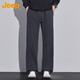 JEEP Jeep casual pants men's autumn and winter thickened straight sweatpants twill warm long pants men's navy blue XL