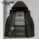 利郎（LILANZ）鸭绒羽绒服男士中长款冬季新款中年爸爸加厚保暖冬装外套男装 藏青色 L 175/96A