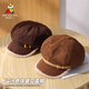 Scarecrow Hat Women's Plush Hat Winter Warm Beret Octagonal Hat Newsboy Hat Windproof Retro Raw Edge Simple Khaki One Size