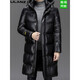 LILANZ mid-length men's down jacket winter new warm hooded casual extreme cold thickened jacket for young and middle-aged men black 18-6706 S 165