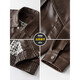 JEEP SPIRIT high-end autumn and winter American retro leather jacket men's trendy brand lapel 2025 new brown black boys' leather jacket brown M (90-110Jin Jin equals 0.5 kg)