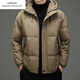 Emporio Armani EA7 Armani 2026 new down jacket men's winter jacket hooded thickened white duck down handsome Korean version trendy brand protection black M
