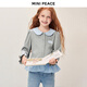 MiniPeace Children's Clothing Spring New Year Girls Long Sleeve T-Shirt FBCPG1343 Frost Gray 130cm