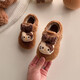 2025 new winter girls' KT cat warm Birkenstock shoes for children, versatile non-slip plus velvet baby plush cotton shoes, camel color, size 21/inner length 13.3cm