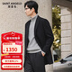 Angel Bird mid-length woolen coat men's business casual pure wool coat KEBS253031U Obsidian Black L-48