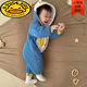 G.duck baby autumn and winter one-piece clothespin cotton warm plus velvet baby cotton coat long-sleeved cartoon super cute little bear thickened going out Hug bear one-piece cotton coat 66cm 10-14Jin Jin is equal to about 0.5 kg