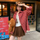 Mori Girl Tribe Sweet Style Simple Long Sleeve Plaid Shirt Women 2025 New Student Party Loose Versatile Jacket Winter Red Shirt Single Piece M