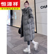 Hengyuanxiang long down jacket for women 2025 winter fashion new good-looking puff hooded thickened warm white goose down jacket gray L recommended 125-135 Jin Jin equals 0.5 kg