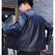 Playboy Leather Jacket Men's Autumn and Winter Men's Fashion Trendy 2025 New Jacket Windproof Motorcycle Leather Jacket Mature Winter Black Velvet M Recommended 85-115Jin Jin equals 0.5 kg