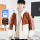 Arnie San Youth Winter Down Jacket Men's 2025 New Hooded Jacket Men's Fashionable and Handsome Junior High School and High School Students Black M