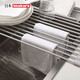 Imakara kitchen dishware and chopsticks drain rack sink side drain basket drainer dishwashing sink dishwasher rack dish rack artifact foldable telescopic sink rack - silicone non-slip