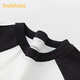 BALABALA balaOne BALABALA children's clothing children's long-sleeved T-shirts for boys and girls 2026 spring new quick-drying cotton black and white tones 00391 165