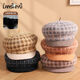 Lanshiyu (LANSHIYU) woolen plaid hat for women autumn and winter beret plaid fashion warm wool painter hat fashionable octagonal hat for women red and blue plaid M 50-58CM