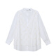 MOVEUP shopping mall same style 2026 spring new fake two-piece off-shoulder embroidered mid-length shirt for women off-white M