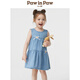 PawinPaw cartoon bear children's clothing 25 spring and summer new baby girl denim ruffle dress vitality