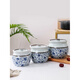 Jingyan ceramic crock pot soup stew pot household with lid water-proof stew for one person Suzaku soup stew pot steaming pot old-fashioned simmering soup small soup cup blue and white 300 ml suitable for 1 person bird's nest