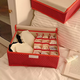 Yusen Yi Lid Storage Box with Underwear Large Capacity Organizing Box for Household Multifunctional Foldable Artifact Socks Underwear (Red Polka Dots) Underwear Storage Box (Red Polka Dots) Underwear Storage Box