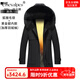 CHEVALPES international first-line brand 2025 new parka men's winter mink liner medium and long fur one-piece mink B style black fox fur collar + gold mink liner M 170 recommended 100-130 Jin Jin equals 0.5 kg